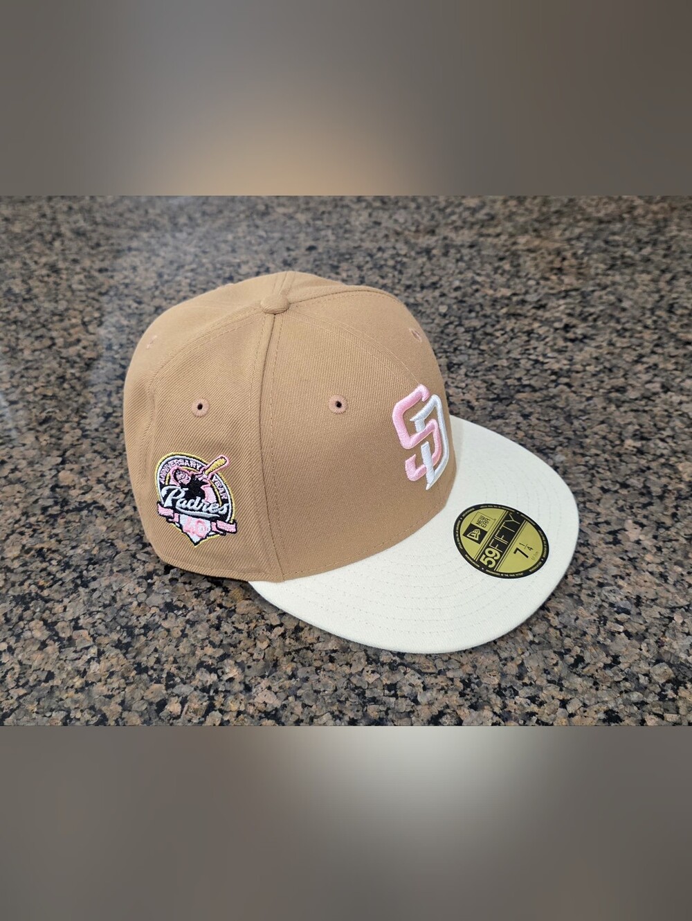 San Diego Padres New Era 59 Fifty Fitted Hat Cap Cooperstown Collection Sz 7 1/4